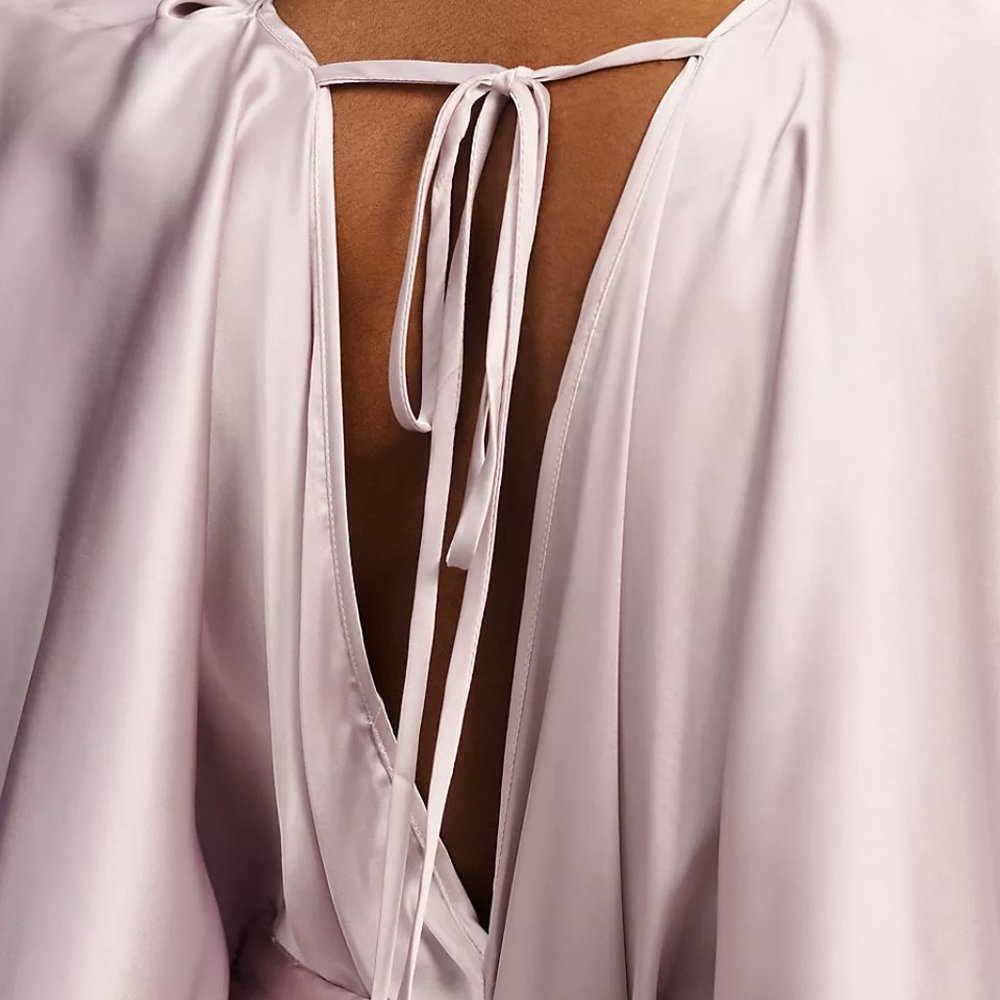 NWT Anthropologie Satin Tie Front Maxi Kaftan - Picture 5 of 8